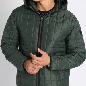 Jachs New York Light Quilted Hooded Puffer Jacket Mens Forest Green